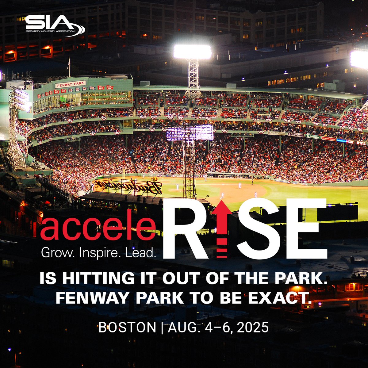 #AcceleRISE is hitting it out of the park ... Fenway Park, to be exact!

Join us Aug. 4-6 in Boston to grow, inspire, lead and even catch a Boston Red Sox game!

Save your seat: accelerise.securityindustry.org #securityindustry #SIARISE