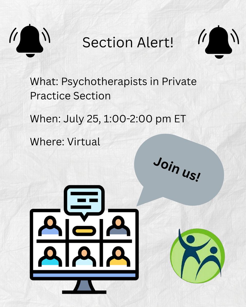Our Psychotherapists in Private Practice Section is meeting next week! Interested in joining? Email us at edac@edac-atac.ca to get started, we'd love for you to attend!