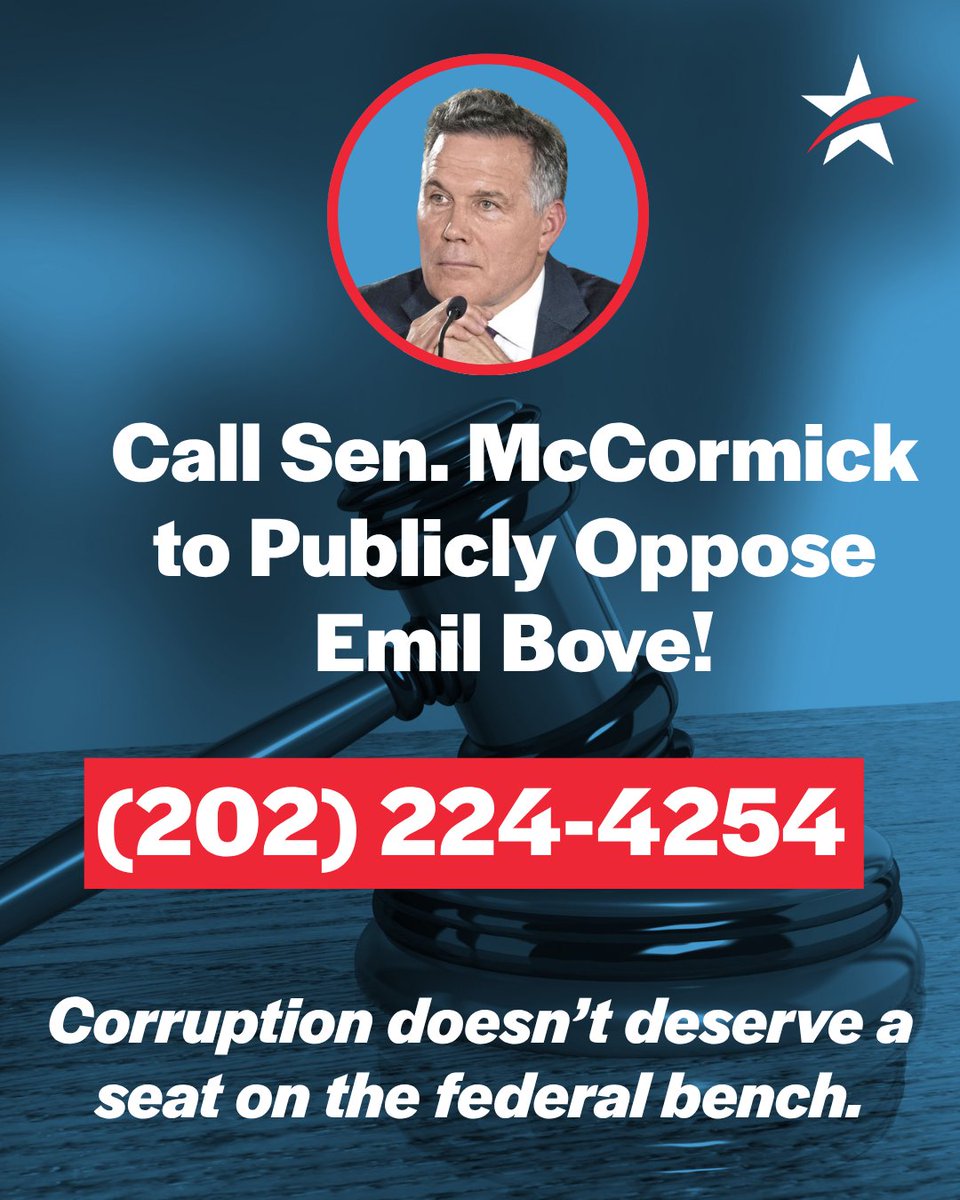 commoncausepa's tweet image. More than 80 former judges, Republicans and Democrats, are warning that Emil Bove has abused his power and mistreated law enforcement officers. Call Sen. McCormick and tell him to reject Bove: act.commoncause.org/call_campaigns…