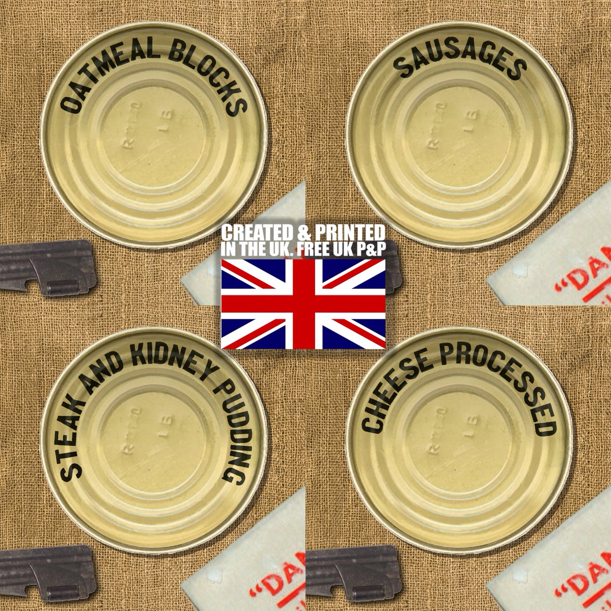 CliveWardauthor's tweet image. Military Humor - Compo Tins - Coaster Range - Set of 4
militaryhumorstores.com/collections/co…
We have moved into the household products range with these items, and what a great way to display and reproduce those treasured memories of rations gone by. Cheese Posessed, and Snake &amp;amp; Pigmy Pie.…
