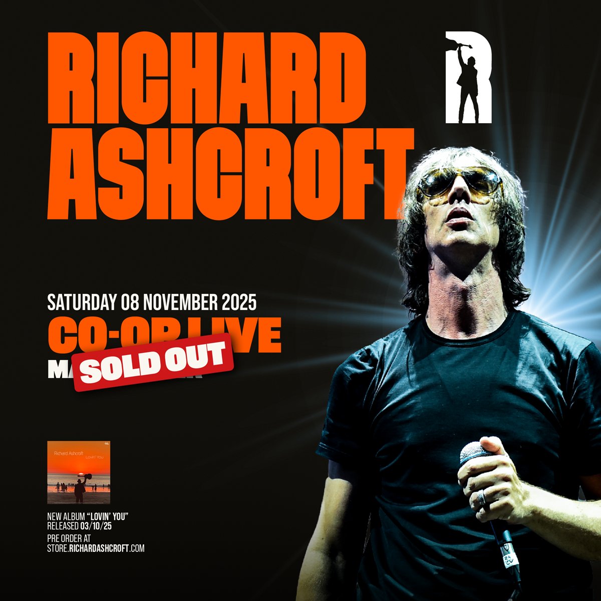 richardashcroft's tweet image. Salute to everyone who got those tickets fast, we are sold out! See you there, love and peace RA
