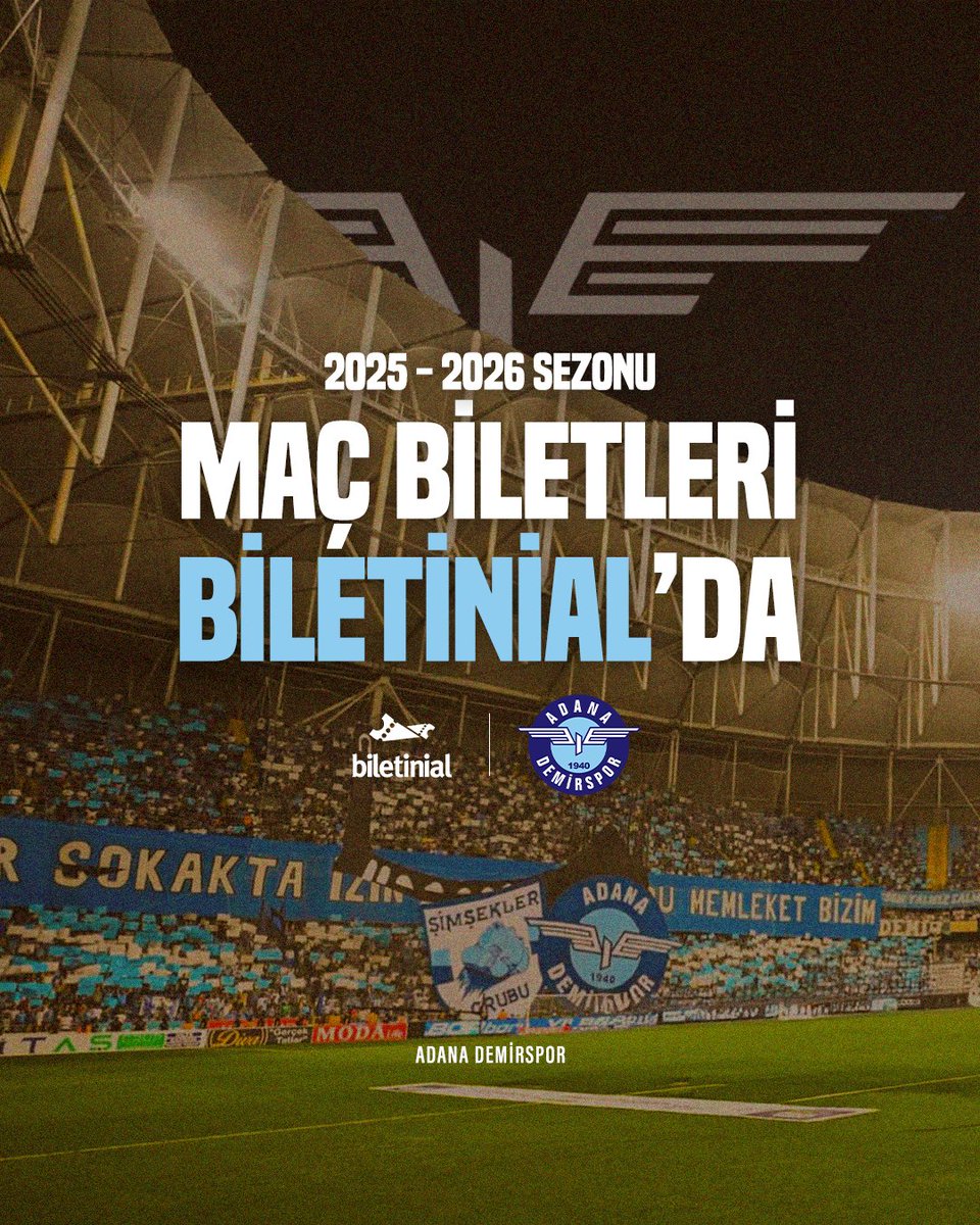 2025-2026 sezonu itibariyle Adana Demirspor’umuzun iç saha maçlarına ait biletler artık <a href="/biletinial/">Biletinial</a> üzerinden satışa sunulacak. 🌟

Tüm futbolseverler, Adana Demirspor’umuzun maç biletlerine Biletinial’ın web sitesi ve mobil uygulaması aracılığıyla kolaylıkla ulaşabileceklerdir.