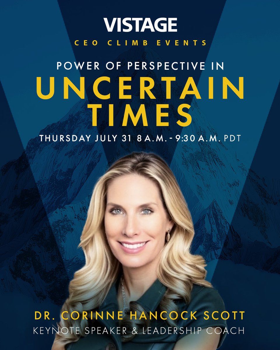 🚨 Two weeks away:
Join our next CEO Climb Event with Dr. Corinne Hancock Scott.

Learn to lead with clarity, calm &amp; collaboration — even when everything feels uncertain.

🔗 Register now: bit.ly/3G7kTYh