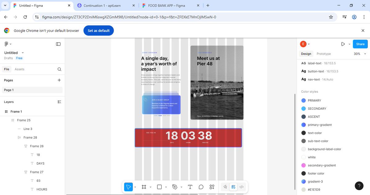 Progress update on my redesign 
I worked on the countdown section and just applying what I’ve been learning from <a href="/Daviowhite/">Your Designer</a> course on <a href="/aptlearn_io/">aptLearn</a>
I would continue to share my journey as I progress in the website redesign. Stay tuned for more.