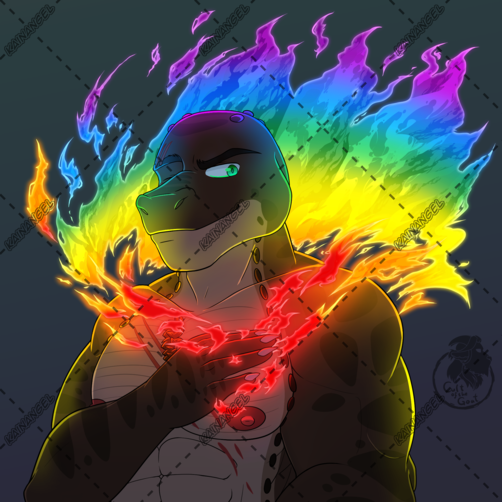 YCH Burning Pride by <a href="/ThunderingRawr/">Thundering-Roar</a>

Always be proud of who you are, not just proud of your work and smiling 🔥

Thank you so much for letting me do this for you :3

#furryart #furry #pride