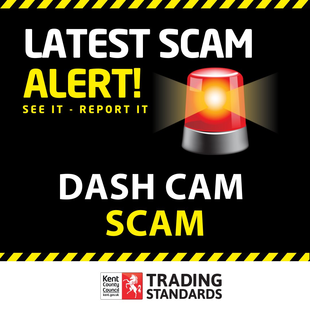 #ScamAlert ⚠️Kent resident targeted by Dash Cam Scam.

They made an online purchase of 3 dash cams - with hindsight, they thought this might be a scam. They asked to cancel, but was told it was outside the cancellation period. 

The resident later received a parcel containing a