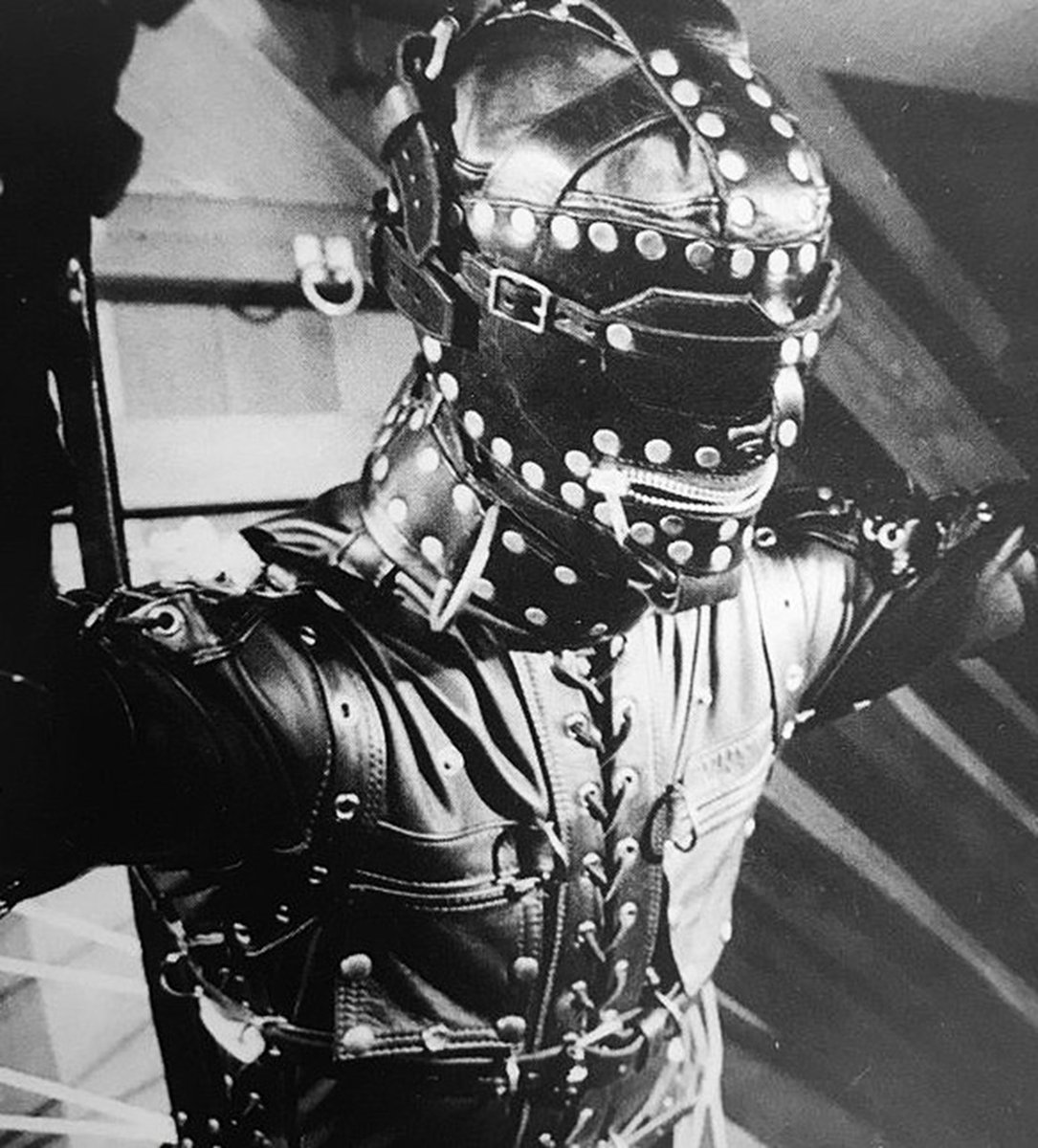 #VintageFemdom   Helpless leather gimp