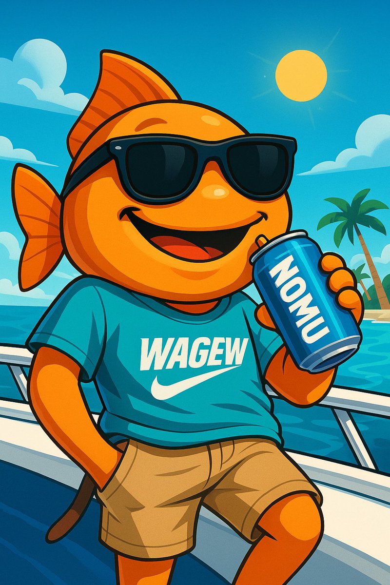 Guilzx9r44's tweet image. Nomu’s chillin’.
Can in hand, on his yacht, black shades on.
No need to say more...
We’re all gonna eat good.

@EatwithNomu
#Nomu #WAGEW #SummerDrop #FishGameStrong 
#Realworldassets
