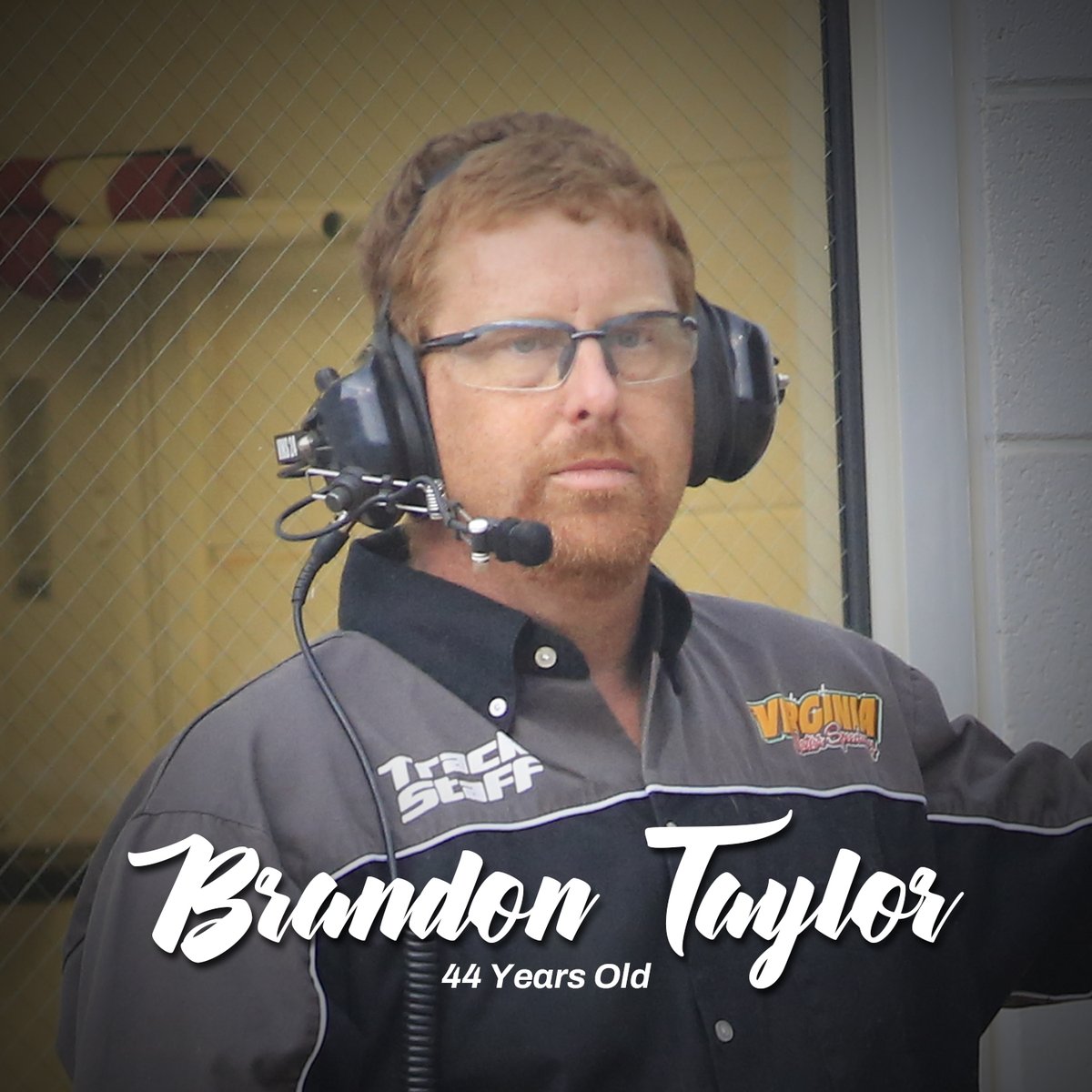 vamotorspeedway's tweet image. It is with a heavy heart that we announce that one of our officials, Brandon Taylor, passed away unexpectedly on Wednesday. Please keep his wife, Christine, and his daughters in your thoughts and prayers during the difficult time. We send our condolences to his family.