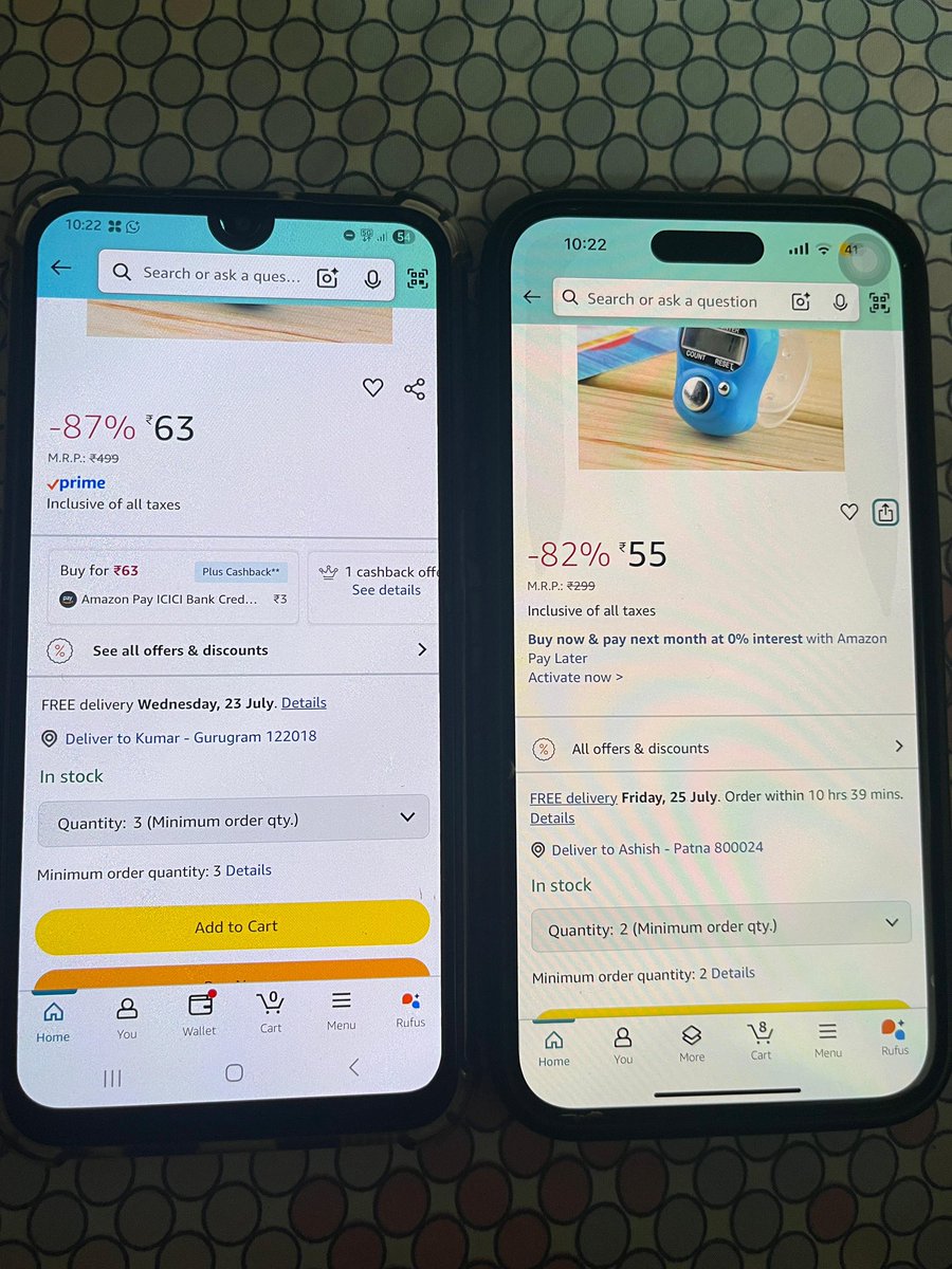 Ashish79824200's tweet photo. See the price 1 at one is prime member and second mobile is for non prime member 

See the difference and dual nature of Amazon in India https://t.co/aIwnfgsCiB