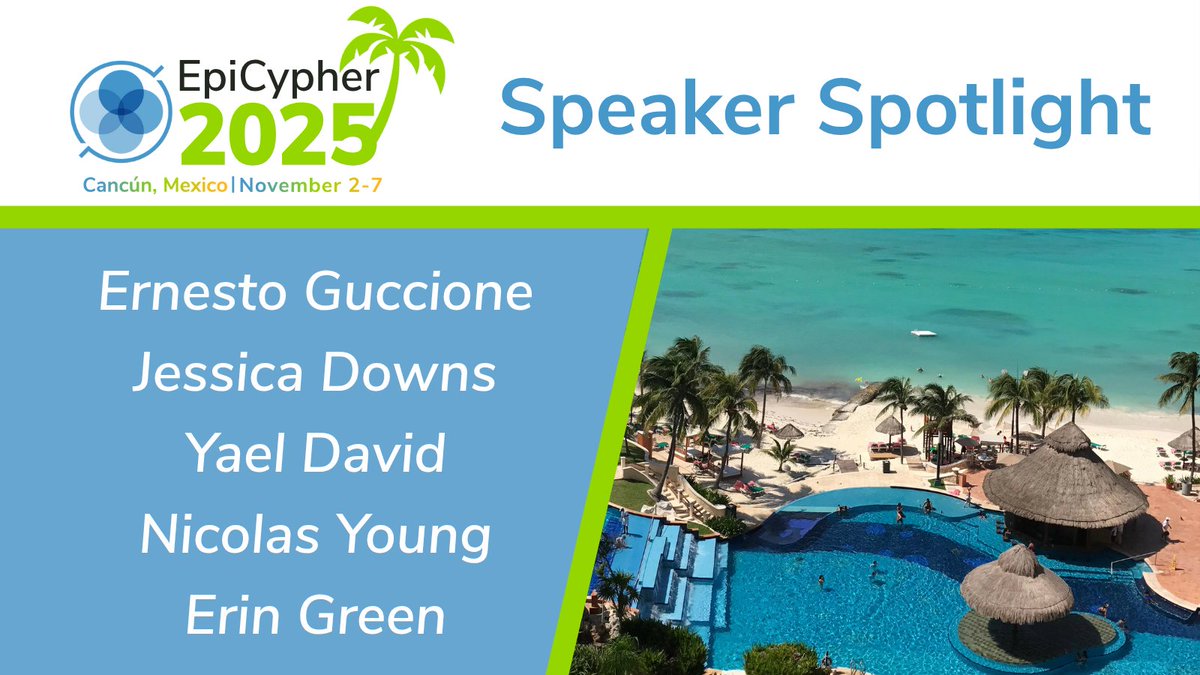 epicypher's tweet image. 🌞 Epi2025 Speaker Spotlights are back! 🌴
This week’s featured lineup heading to Cancún:
✨ Ernesto Guccione
✨ Jessica Downs
✨ Yael David
✨ Nicolas Young
✨ Erin Green
Be there for the future of chromatin science!
#Epi2025 #Epigenetics #SciComm #SpeakerSpotlight