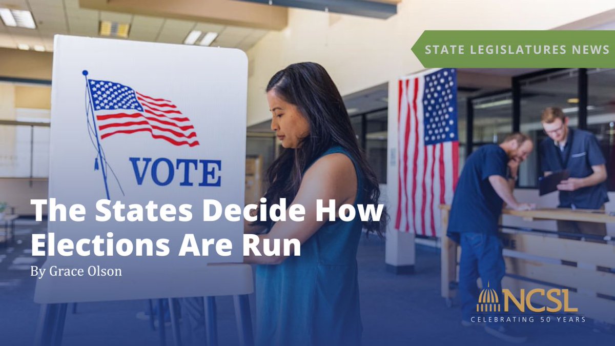 NCSLorg's tweet image. In recent election cycles, questions have arisen regarding mail-in ballots, proof of citizenship for voter registration and other issues. The Constitution empowers states, not the executive, to resolve these questions.
Read more: bit.ly/46w8rfe