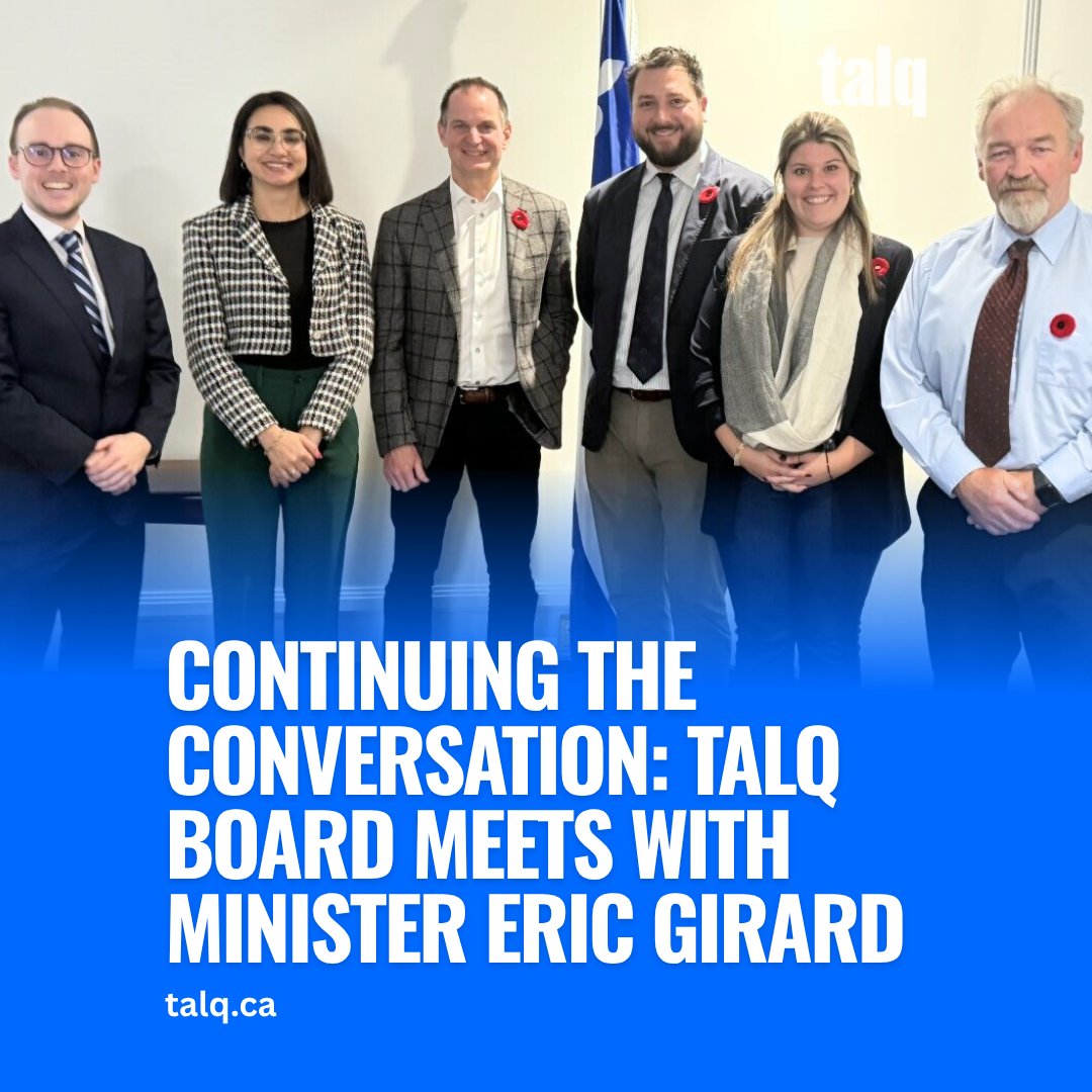 talq_quebec's tweet image. TALQ board members Jordan Black, @ChelseaCraig450 & Maria Kyres met with @EricGirardMFQ to follow up on key priorities for English-speaking Quebecers. Thanks for the continued commitment to open conversation.
@JohnSMcMahon
#TALQ_Quebec #AnglosQC #LanguageRights #Québec
