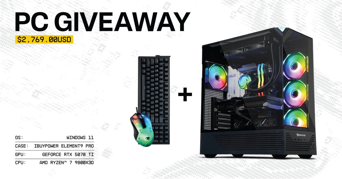 iBUYPOWER's tweet image. 📣 FREE PC GIVEAWAY ⏰
We teamed up with @WallhackHQ to give one lucky person a chance to win an RDY Element Pro R04!