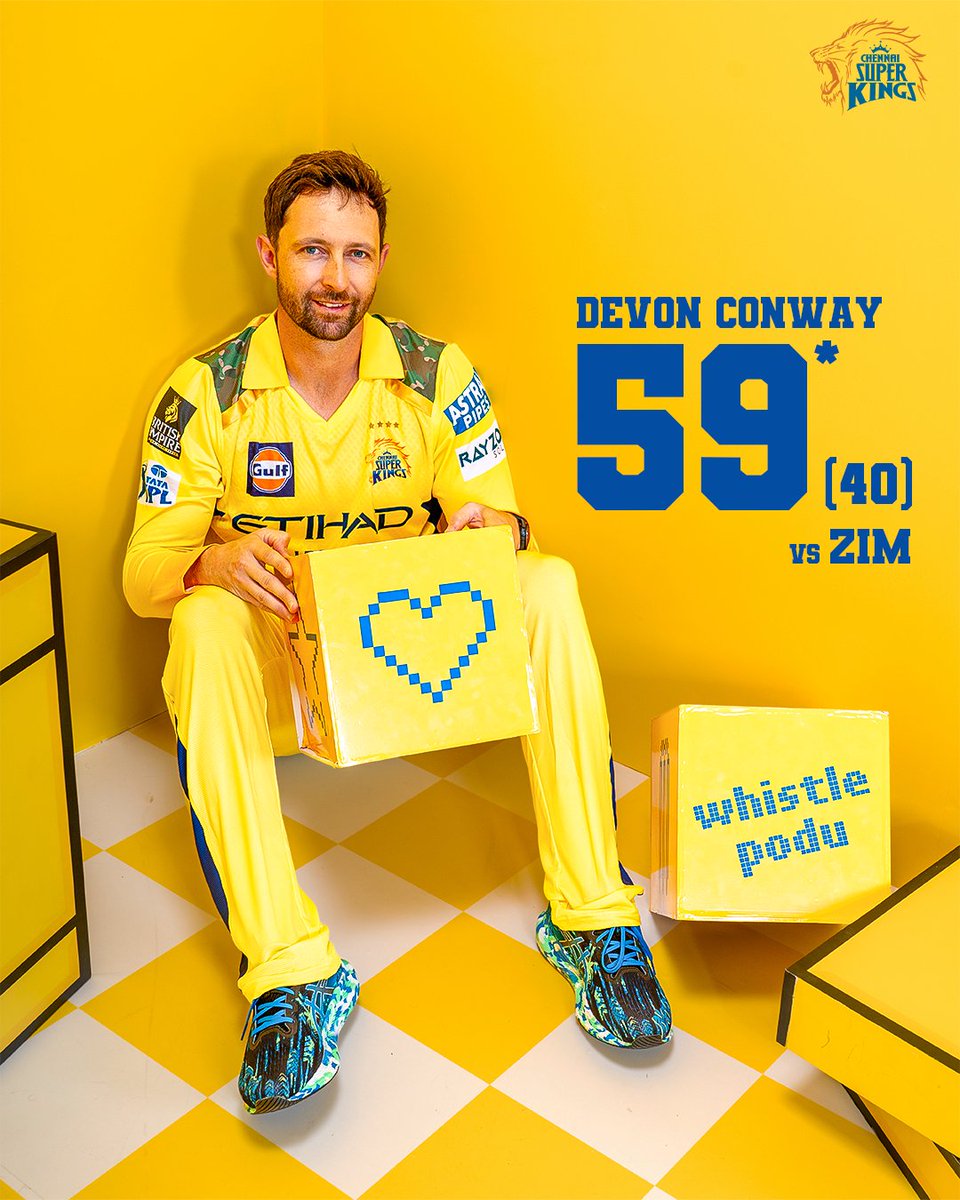 ChennaiIPL's tweet photo. Guided through the game with class! ✨🦁

#WhistlePodu #ZIMvNZ https://t.co/78n8lBdvX7