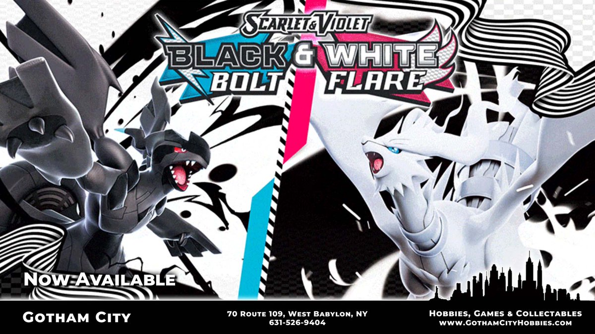 Pokémon Black Bolt &amp; White Flare, Available Now
We have plenty in stock and prices are MSRP.
Doors open today at 2:00pm

#pokemon #pokemontcg
