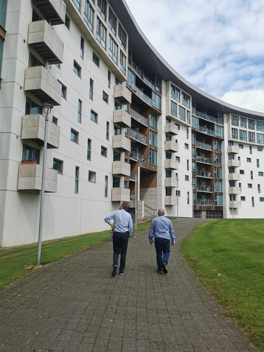NotOurFault100's tweet image. Thanks to @JamesBrowneTD for coming out to Park West today to see one of the affected buildings with #firedefects @fiannafailparty #apartmentdefects #notourfault100