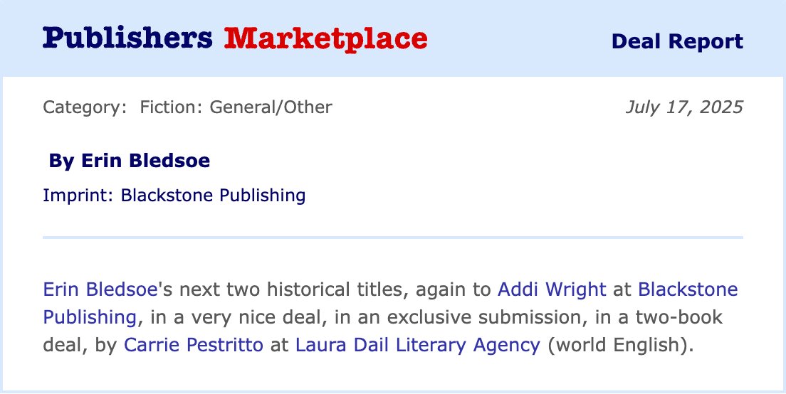 LDLAInc's tweet image. Deal Alert! Congrats @erinwritess!!