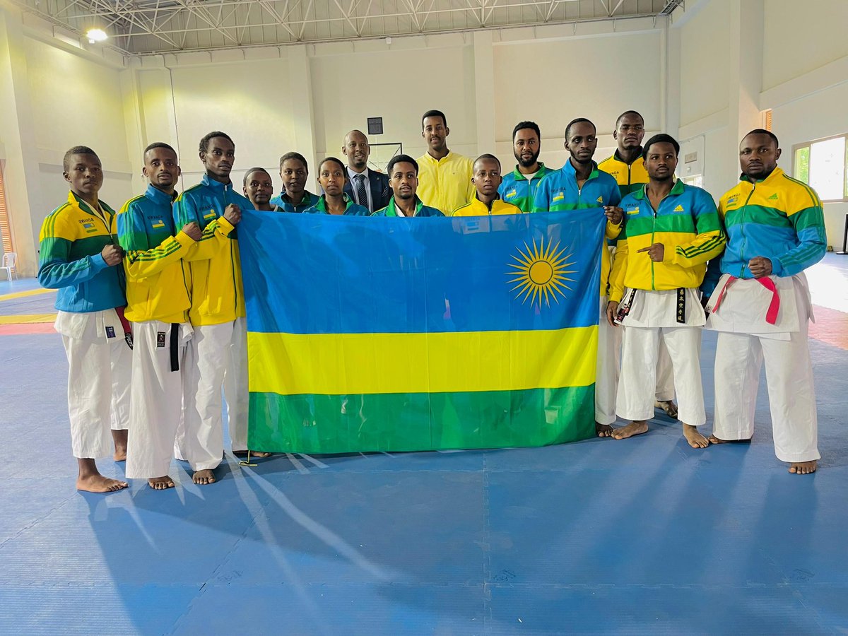 The Rwanda National karate Male and female Teams heading to Nigeria 🇳🇬 for Africa championship tournament  🏟️ Raise the Rwandan Flag 🇷🇼 and sing the national anthem again go and make us proud #yes we can💪✊