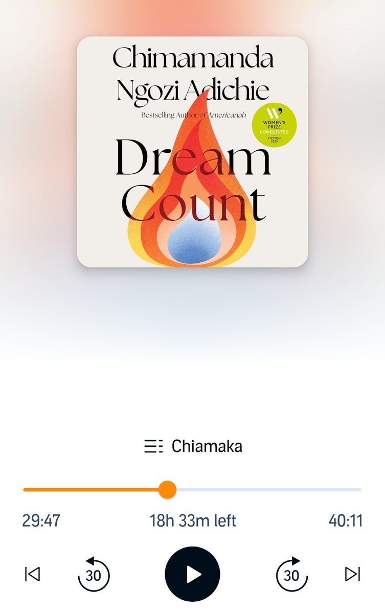 sookio's tweet image. Hugely enjoying this audiobook at the moment, my ears can't put it down. Chimamanda Ngozi Adichie, Dream Count ✨ // @ChimamandaReal