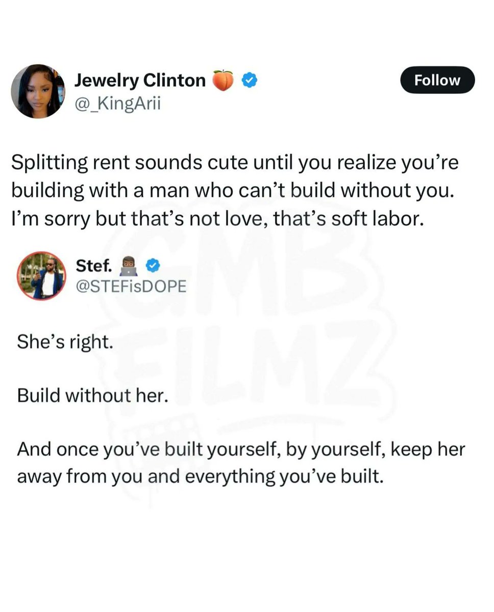 Living_Alpha_'s tweet image. Screenshot of a debate: "Splitting rent is soft labor." Real men build first, set boundaries later. Are you building for yourself or someone else? Start building YOU. #AlphaMindset #SelfMade #MenFirst