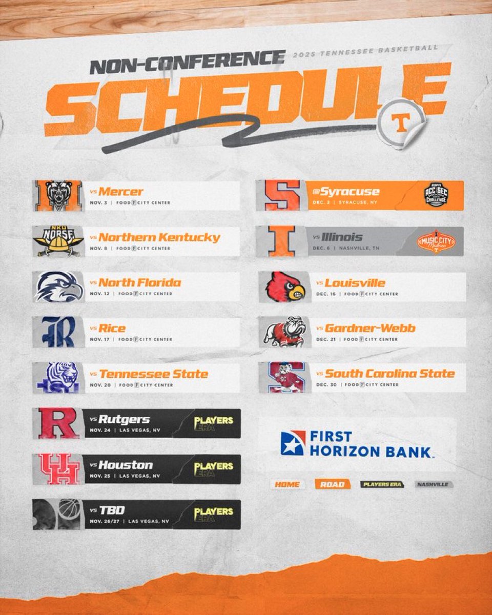 Tennessee basketball releases its non-conference schedule! 👇🏼👇🏼 #Vols