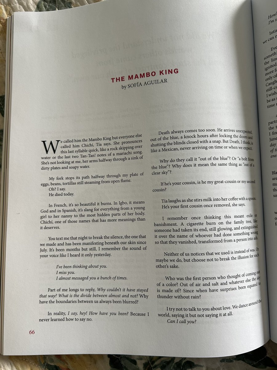 sofía aguilar 💫 (@sofiaxaguilar) on Twitter photo excited to share that my creative nonfic piece “The Mambo King” was published in this year’s issue of <a href="/LatinoBookRev/">Latino Book Review</a> !! 🍃 huge thanks to the editorial team for including me in this gorgeous issue with so many other amazing contributors xx excited to share that my creative nonfic piece “The Mambo King” was published in this year’s issue of <a href="/LatinoBookRev/">Latino Book Review</a> !! 🍃 huge thanks to the editorial team for including me in this gorgeous issue with so many other amazing contributors xx