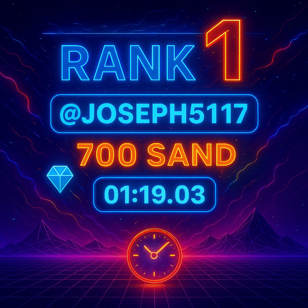 🚀🥇<a href="/crip258/">Joseph</a> remains UNSTOPPABLE—securing Rank 1 with a massive 700 SAND reward! 🔥👑

🔗Play link: sandbox.game/en/experiences…

🚀 Dive into the full leaderboard and join the race: discord.gg/tt7DshRn

#QuizriftEvent <a href="/TheSandboxGame/">The Sandbox</a> <a href="/KamiSawZe/">Alex Florez 💙💛</a> <a href="/Pandapops7/">Pandapops NFT Creator Queen</a> <a href="/TSBCreators/">The Sandbox Creators</a>