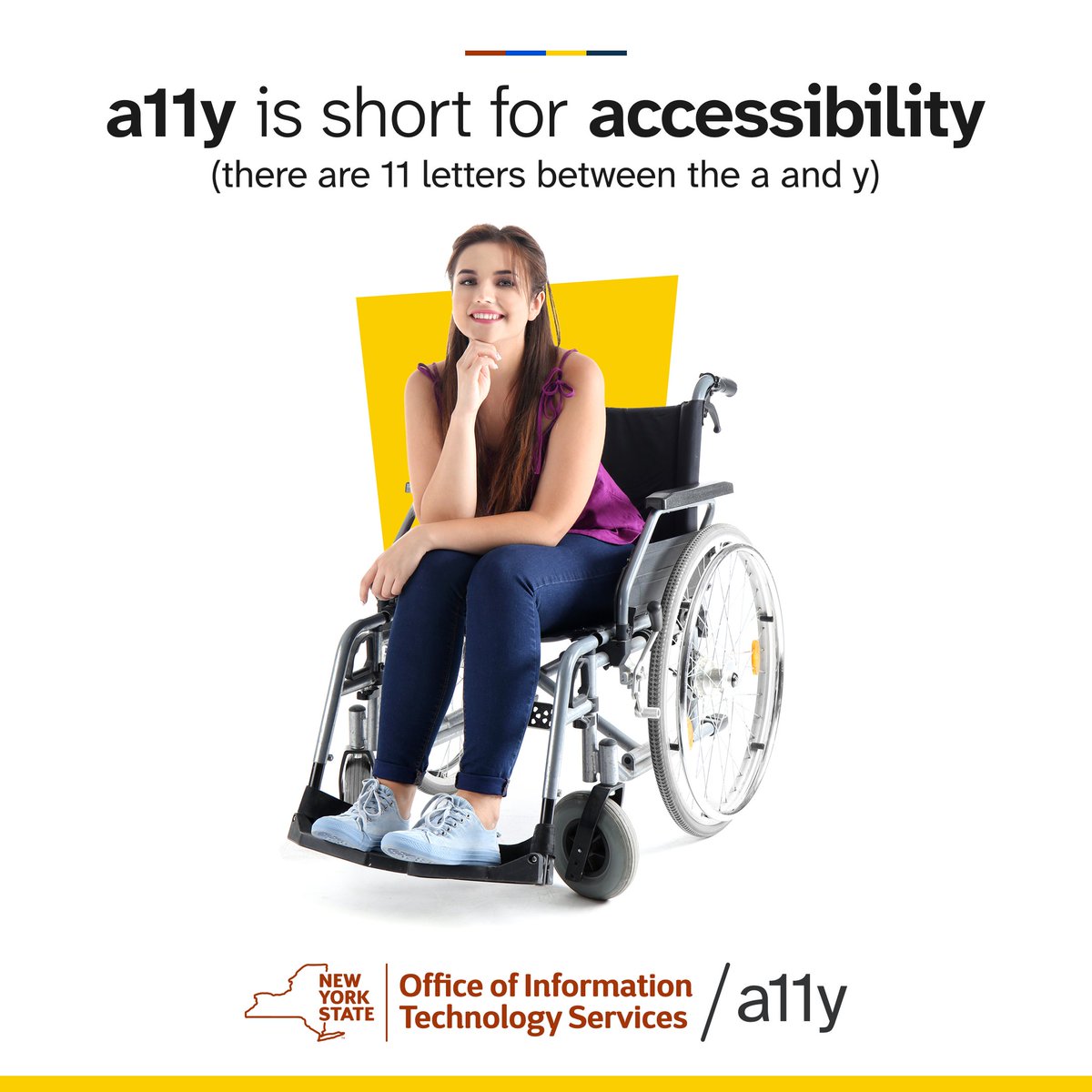 NYSITS's tweet image. a11y is a commonly used shorthand for #accessibility (there are 11 letters between the a and y). #ADA35
