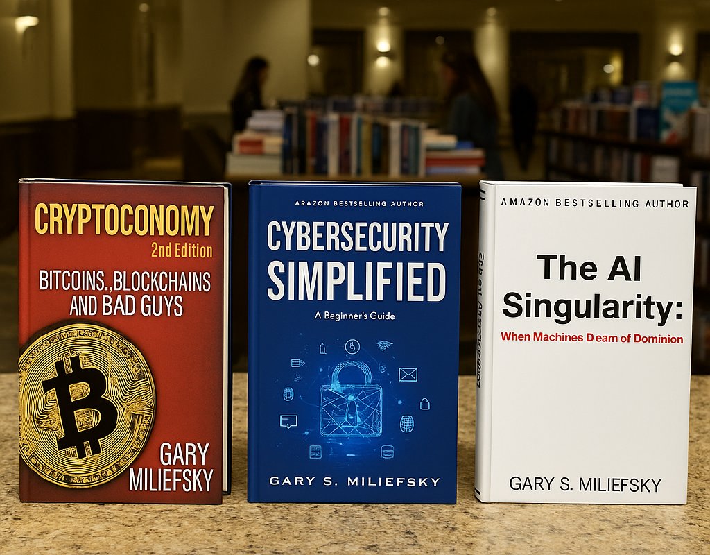 📚 Coming to #BlackHat2025! <a href="/BlackHatEvents/">Black Hat</a> 

Three bestselling books by Gary S. Miliefsky will be available at the official Black Hat Bookstore:

🔐 Cybersecurity Simplified – A practical guide to understanding and defending the digital world.
🪙 Cryptoconomy: Bitcoins,