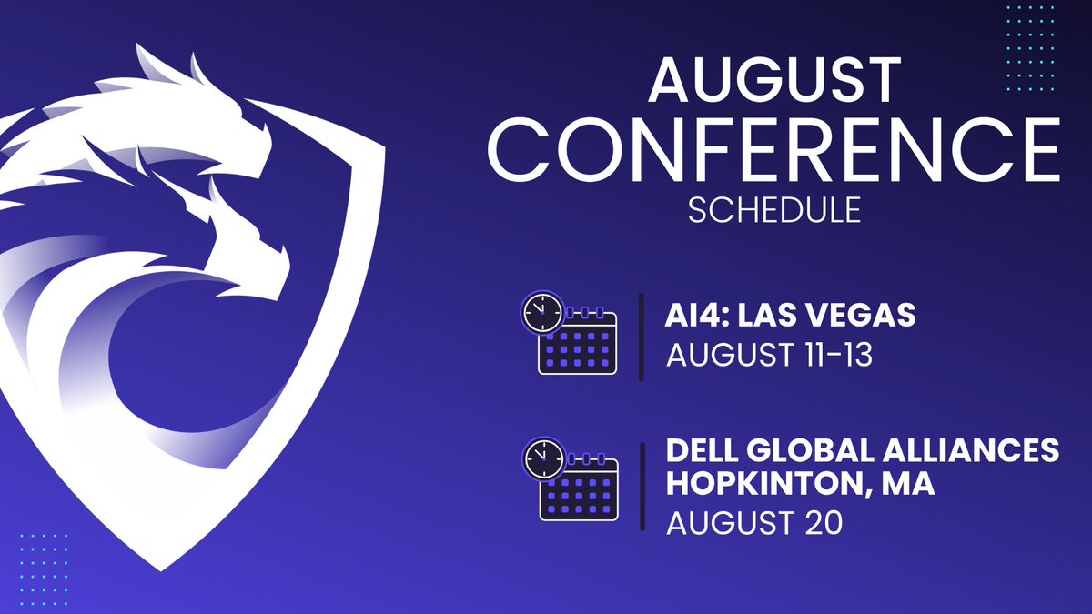 get_hydrahost's tweet image. Hydra’s hitting the road this August now that conference season is heating back up.

📍 AI4 | Las Vegas | Aug 11–13
📍 Dell Global Alliances | Hopkinton, MA | Aug 20

Where will you be in August?