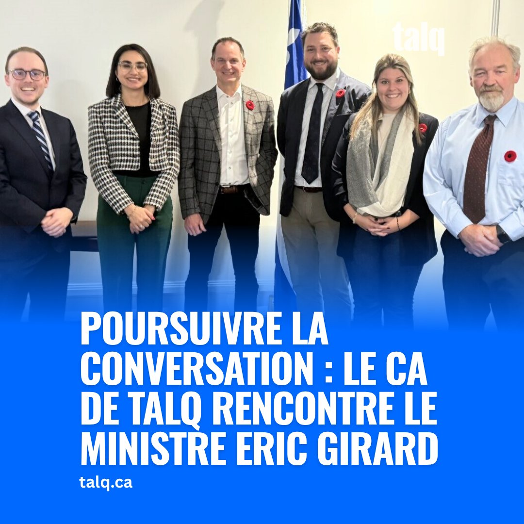 talq_quebec's tweet image. Bon échange mardi entre Jordan Black, @ChelseaCraig450 et Maria Kyres de TALQ et @EricGirardMFQ pour faire le suivi des priorités clés pour les Québécois anglophones. Merci pour votre engagement continu en vue d'une conversation ouverte.
@JohnSMcMahon
#TALQ_Quebec #AnglosQC