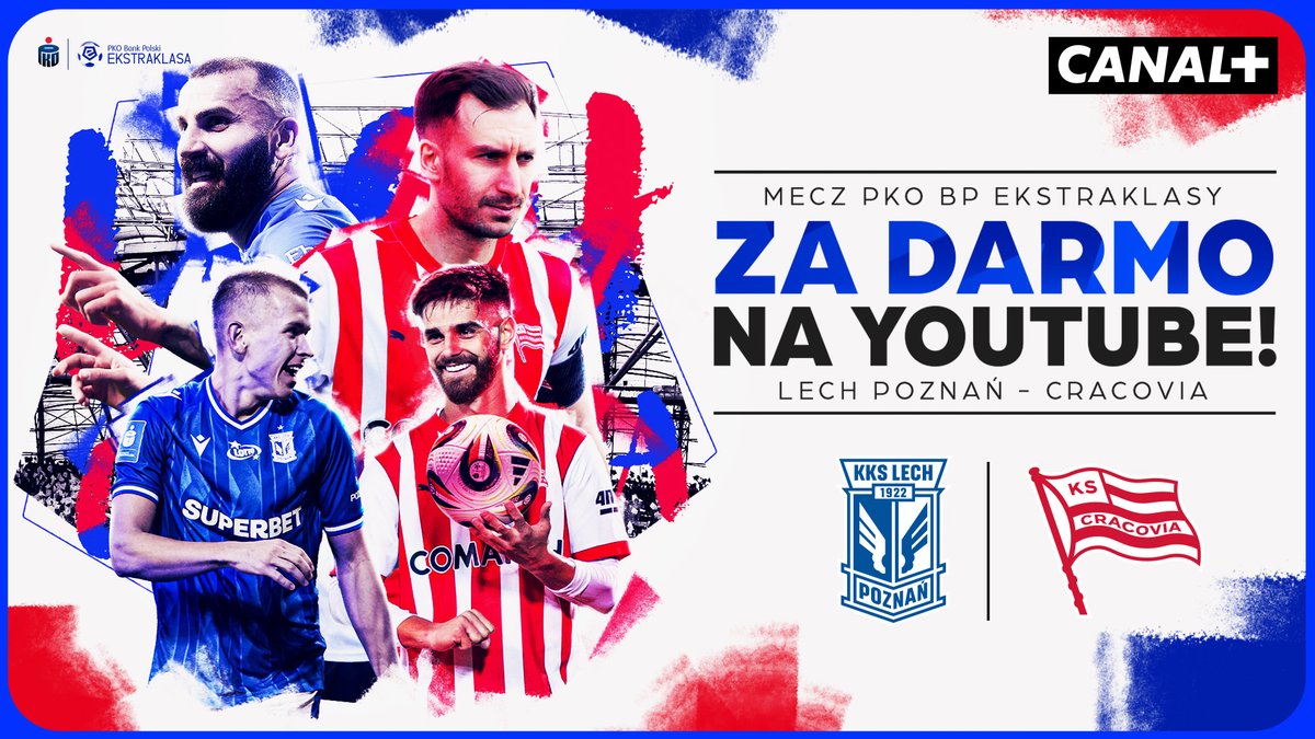 fdesignfc's tweet photo. Nadszedł dzień dzisiejszy!😍❤️

Wraca @_Ekstraklasa_ , a z racji, że mecz @LechPoznan vs. @KSCracoviaSA  będzie dostępny za darmo na YT @CANALPLUS_SPORT , to miałem okazję zaprojektować grafiki promujące to wydarzenie.🫡🤜🤛

#smsports #digitaldesign https://t.co/RSJ0Aujxgk