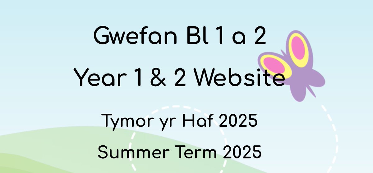 Beth am gael gip olwg ar beth mae disgyblion Blwyddyn 1 a 2 wedi bod yn gwneud yn ystod y tymor yma.
 
Why not have a look at what Year 1 &amp; 2 pupils have been doing in lessons this term.

sites.google.com/hwbcymru.net/b…