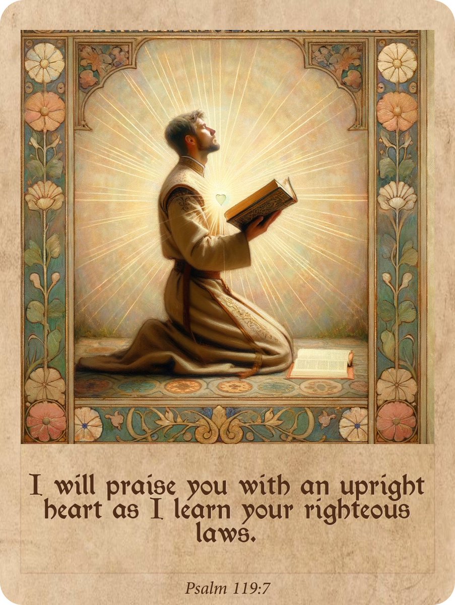 bigbirdart's tweet image. Verse Of The Day: Psalm 119:7
I will praise you with an upright heart as I learn your righteous laws.
