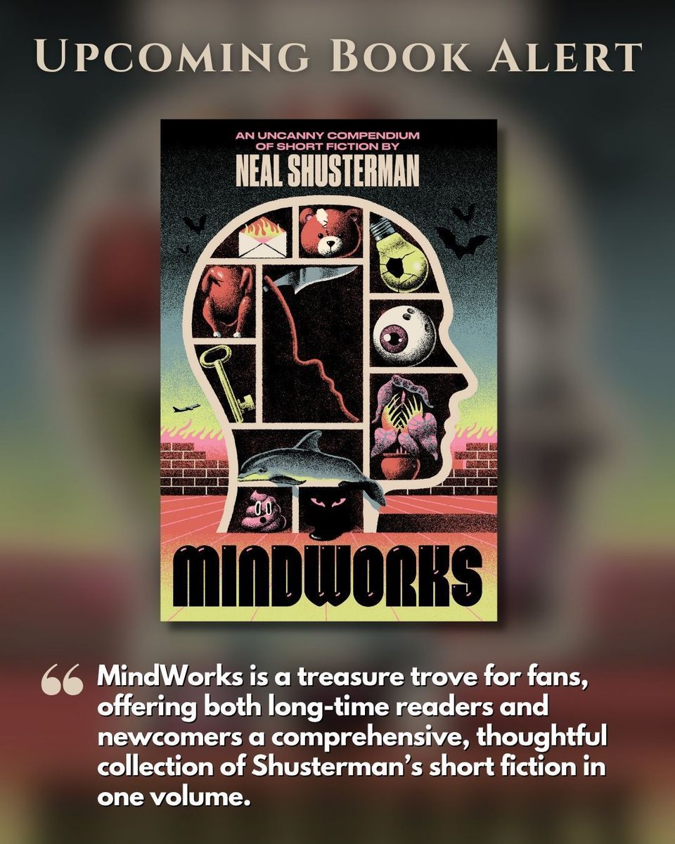 NealShusterman's tweet image. Hungry for more SCYTHE lore? Preorder MINDWORKS to snag a copy of my short story collection--including four original tales with two never before seen SCYTHE stories.
Preorder at link in bio 🔗 The first run has special edition details!
#mindworks #anthology #tbr