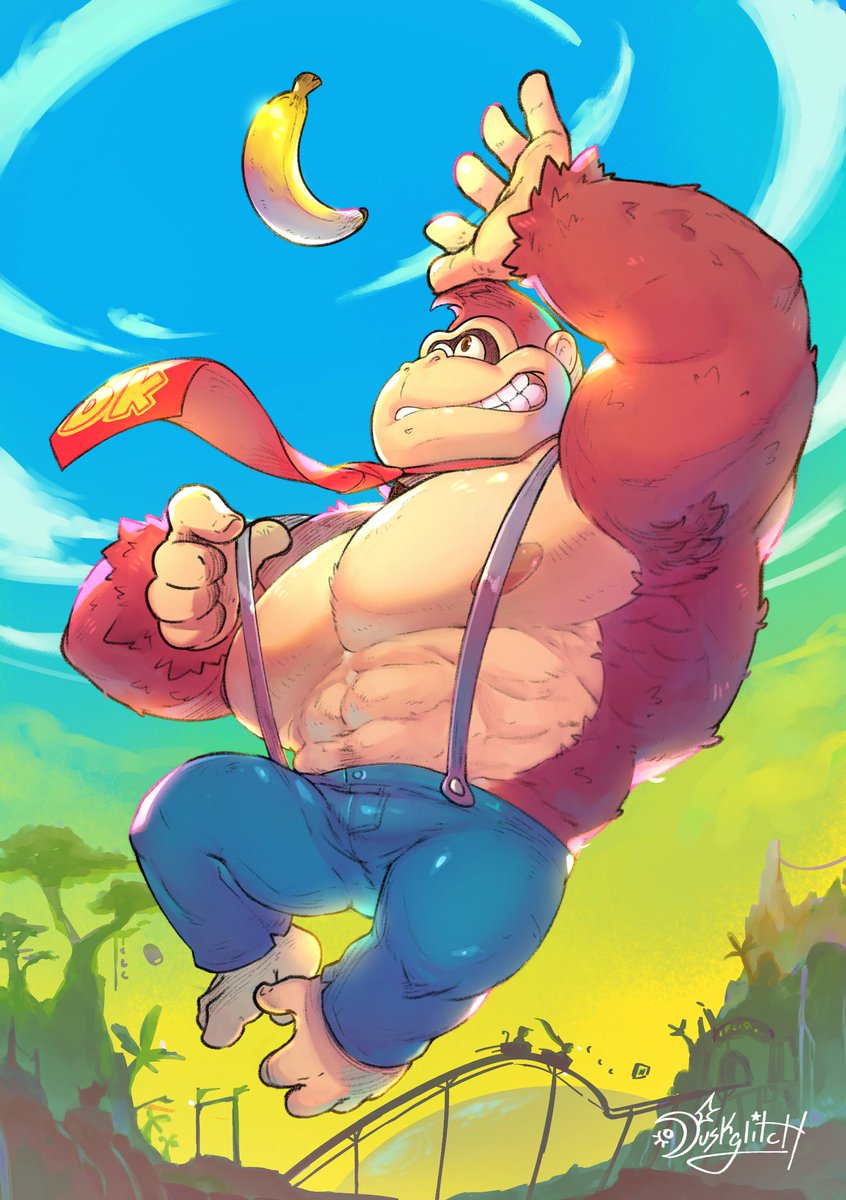 duskglitch's tweet image. Made this one to celebrate the new Donkey Kong Bananza 🍌