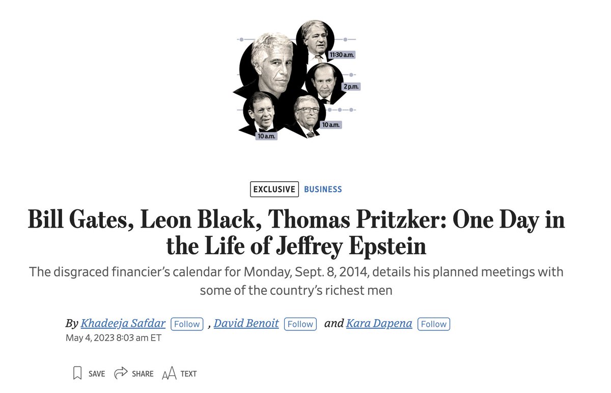 esaagar's tweet image. FWIW I went back to see Trump letter reporter @khadeeja_safdar track record on Epstein and she previously was the lead byline on the private calendar showing Bidens CIA director meeting and Bill Gates blackmail
My issue w/ her is she never releases primary source docs