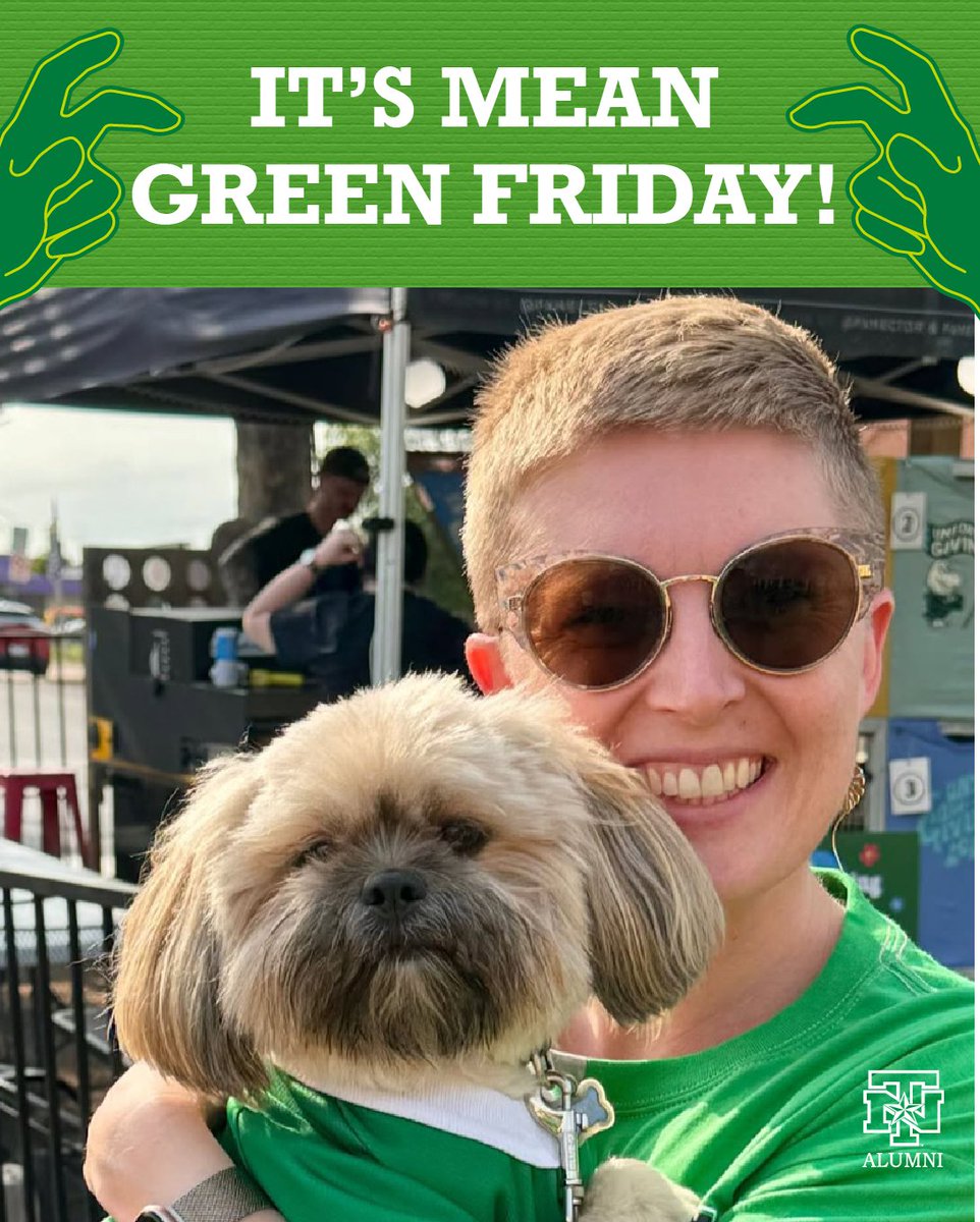 UNTAlumniAssoc's tweet image. It's #MeanGreenFriday and this pup understood the assignment.💚
Show us how you’re celebrating Mean Green Friday and tag your crew (pets included).
#UNTAlumni #GoMeanGreen