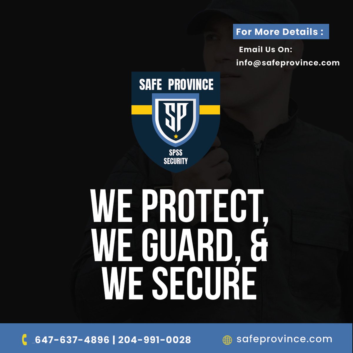 safeprovince's tweet image. 🔐 At Safe Province Security, your safety is our priority.
✅ We Protect
✅ We Guard
✅ We Secure

📞 Call: 647-637-4896 | 204-991-0028
📧 Email: info@safeprovince.com
🌐 Visit: safeprovince.com

#SecurityServices #TorontoSecurity #SafeAndSecure #SafeprovinceSecurity