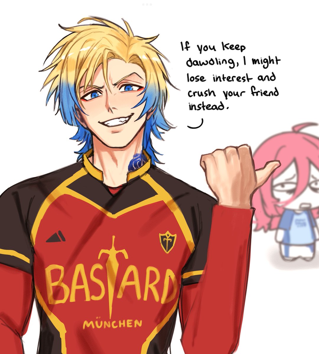 trivial880's tweet photo. Chigiri caught in the crossfire 💀💀 #michaelkaiser #isagiyoichi #bluelock https://t.co/B5qO4qOIaF