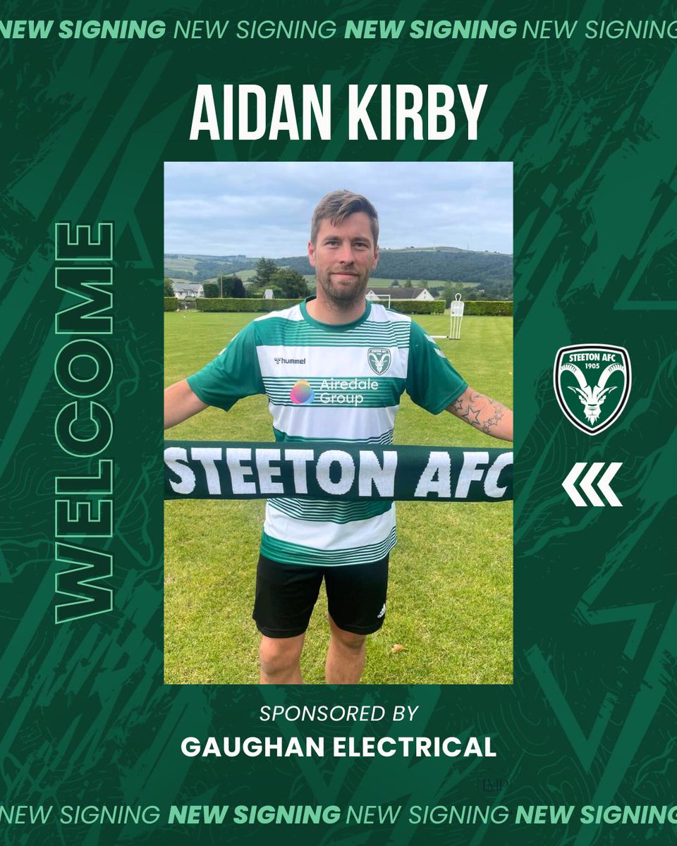 Steeton AFC (@steetonfc) on Twitter photo α΄Ιͺα΄
α΄Ι΄ α΄ΙͺΚΚΚ Ιͺκ± α΄ α΄Κα΄α΄ α΄ Ιͺα΄
βοΈ Steeton AFC are today delighted to announce the signing of <a href="/aidykirby13/">Aidan Kirby</a>, a highly experienced attacker with two Step 6 promotions to his name, who arrives at Marley from <a href="/CampionAFC/">Campion AFC π΄β«</a>.
π€ Gaughan Electrical
#chevrons α΄Ιͺα΄
α΄Ι΄ α΄ΙͺΚΚΚ Ιͺκ± α΄ α΄Κα΄α΄ α΄ Ιͺα΄
βοΈ Steeton AFC are today delighted to announce the signing of <a href="/aidykirby13/">Aidan Kirby</a>, a highly experienced attacker with two Step 6 promotions to his name, who arrives at Marley from <a href="/CampionAFC/">Campion AFC π΄β«</a>.
π€ Gaughan Electrical
#chevrons