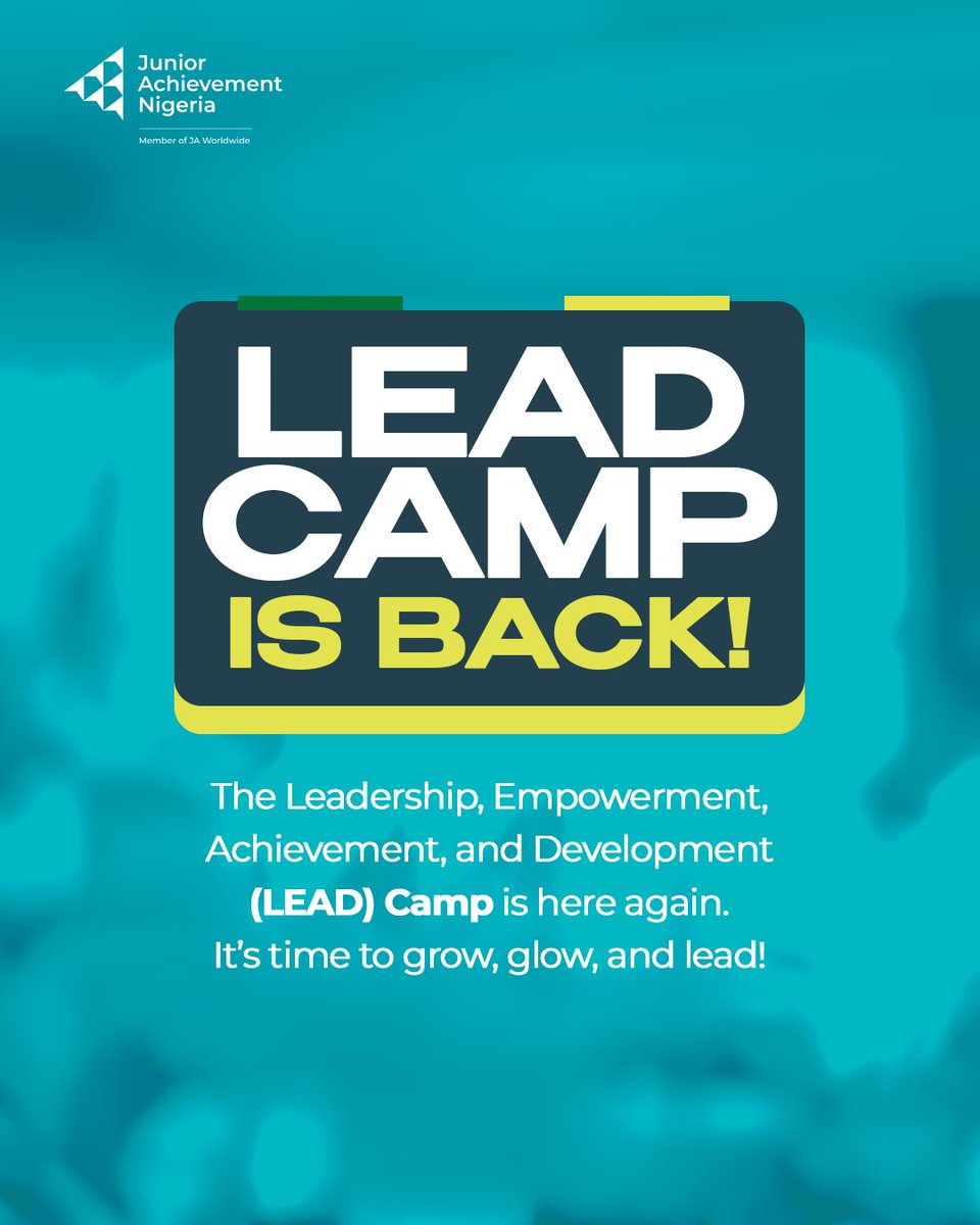 JANigeria's tweet photo. Drumroll! 🥁
LEAD Camp is back to ignite the potential of 10,500 Senior Secondary School girls across Nigeria!

This year, they'll experience transformative career &amp; leadership workshops, plus a Digital Literacy Workshop! 
Register: https://t.co/xAThBtLnj7

#LEADCAMP #JANigeria https://t.co/zm5dsQNMfC