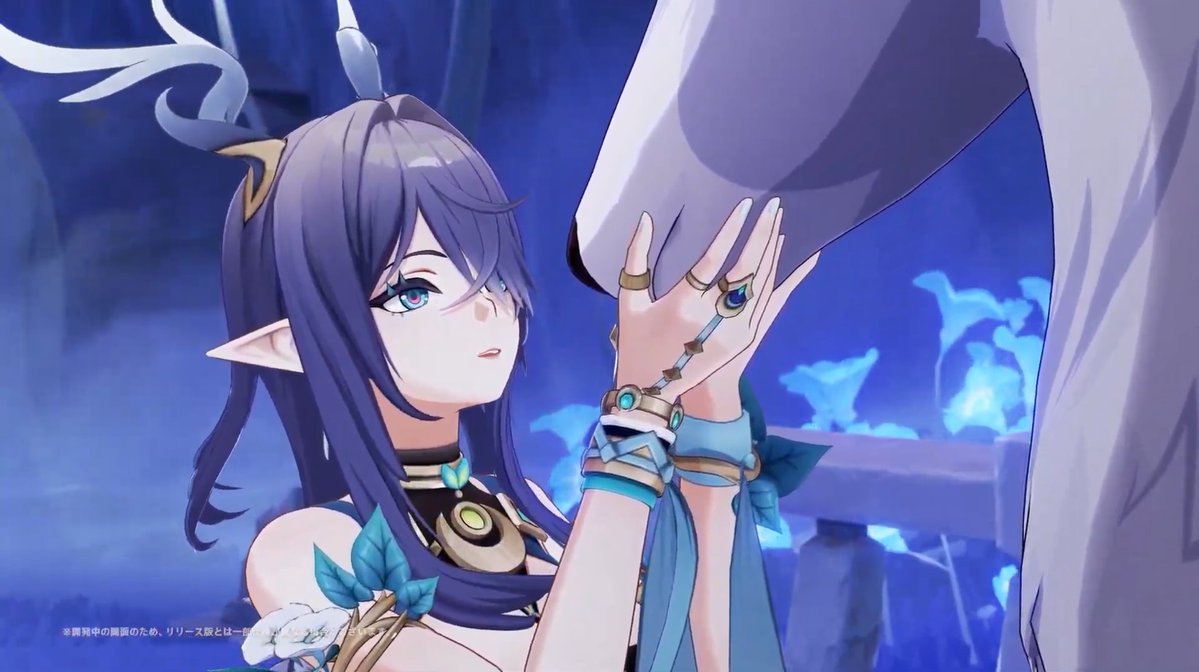 genshin_game8's tweet image. 予告番組の最後に、「霜月の子」の新キャラ『ラウマ』(CV:桑島法子)が登場しています!👀
おそらくナド・クライが実装されるVer.6.0以降に、プレイアブルキャラとして登場するかもです...!
#原神 #Genshin