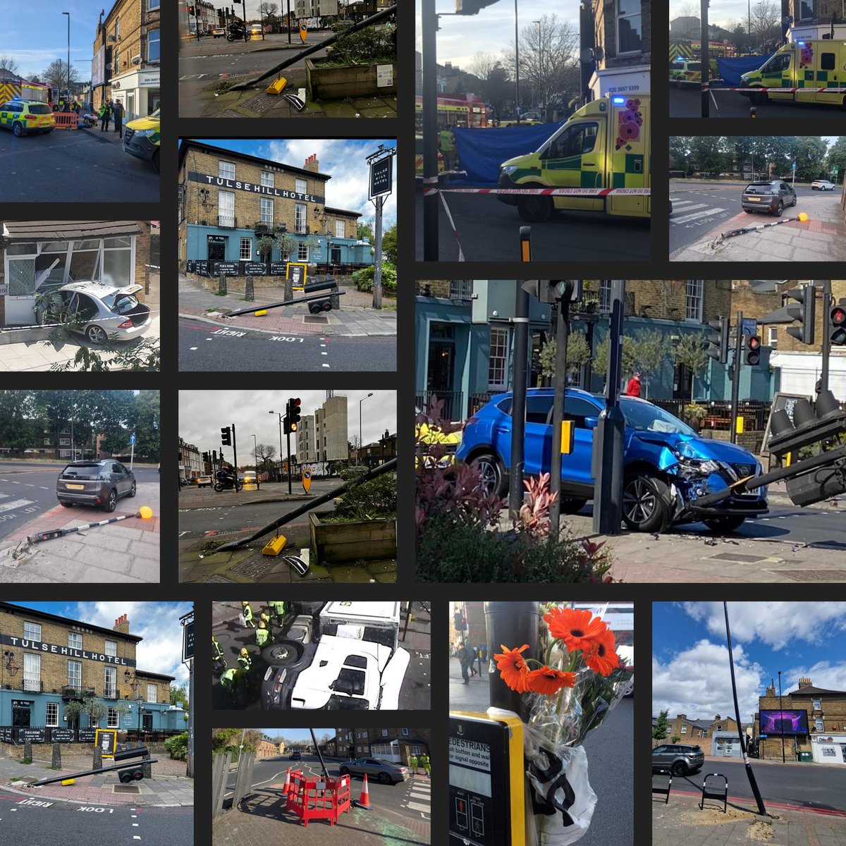 transformTH's tweet image. A reminder of why the current one-way system around the Tulse Hill Gyratory needs to be fixed - local residents and businesses see the unfortunate and too-often tragic result of crashes and accidents on a regular basis @SebDance @willnorman @LabourMarina @TheNorwoodForum