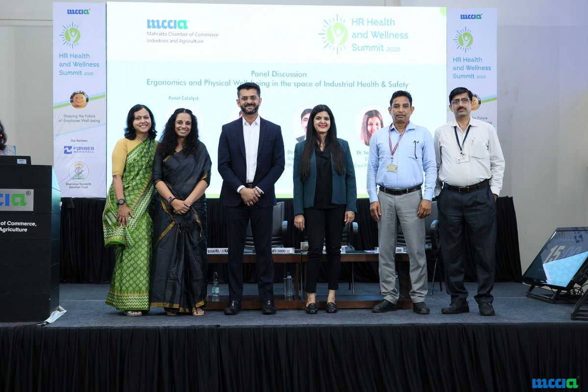 MCCIA_Pune's tweet image. Insights on Ergonomics and Physical Well-being in the space of Industrial Health & Safety, Panel Catalyst, Mr. @BasavrajBakali
Good ergonomic practices are essential for employee health and productivity:
– Maintain correct posture without prolonged static positions
– Incorporate…