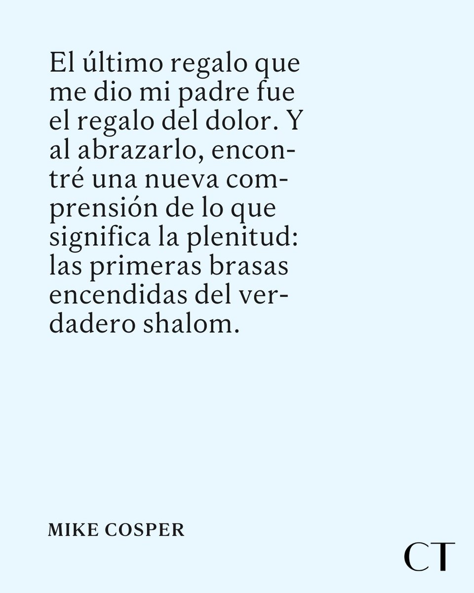 CT_enespanol's tweet image. “Dichosos los que lloran, porque serán consolados”.
Mike Cosper llegó a comprender que el lamento es parte fundamental del camino por el que Dios nos conduce a la plenitud cuando por fin confrontó el dolor que trajo la muerte de su padre.
👉 chrst.today/40eEr3J
