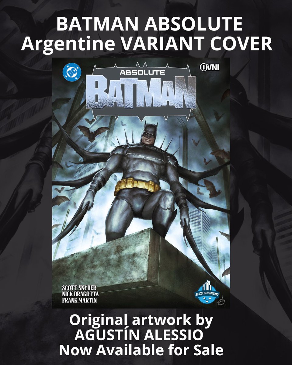 AltercomicsST's tweet photo. 🦇 BATMAN ABSOLUTE: Original Cover Art by Agustín Alessio – Now Available
A monumental take on the Dark Knight by one of Argentina’s top comic artists.
#OriginalArtForSale #BatmanAbsolute #AgustinAlessio #BatmanArt #ComicArt #DCComics #Altercomics #ComicCollectors #OriginalArt https://t.co/CCWt7a1GHV