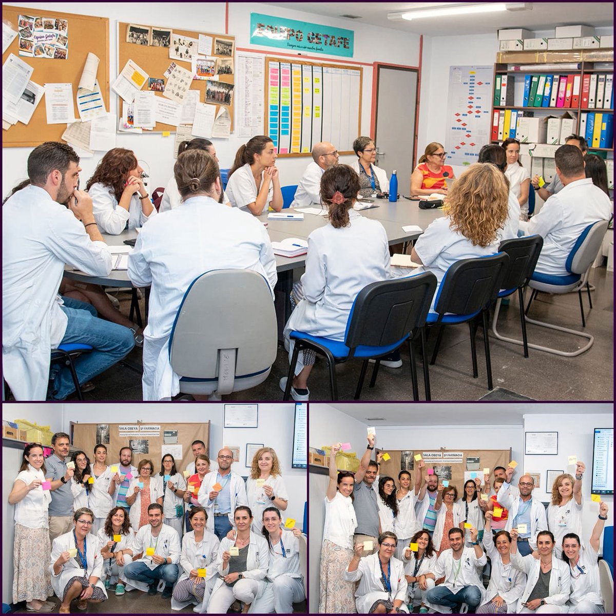 S.Farmacia H. Getafe (@far_hug) on Twitter photo El equipo de Farmacia del #HospitaldeGetafe, miembros de #LaColmena y Thinking with you nos reunimos para armar de una manera más sólida los cimientos de nuestra #SalaObeya periférica, orientada al rediseño de procesos tras la robotización y automatización. #GetafeEnModoLEAN El equipo de Farmacia del #HospitaldeGetafe, miembros de #LaColmena y Thinking with you nos reunimos para armar de una manera más sólida los cimientos de nuestra #SalaObeya periférica, orientada al rediseño de procesos tras la robotización y automatización. #GetafeEnModoLEAN