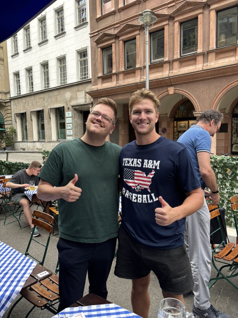 Hayden Schott (@schotthayden) on Twitter photo Meeting an <a href="/AggieBaseball/">Texas A&M Baseball</a> fan from GERMANY in GERMANY is pretty neat. <a href="/12thMan/">Texas A&M Athletics</a> is alive and well in Berlin. I also got referred to as”Jace’s friend” One of the more humbling experiences of my life. Screw off <a href="/JaceLaViolette2/">Jace LaViolette</a> Meeting an <a href="/AggieBaseball/">Texas A&M Baseball</a> fan from GERMANY in GERMANY is pretty neat. <a href="/12thMan/">Texas A&M Athletics</a> is alive and well in Berlin. I also got referred to as”Jace’s friend” One of the more humbling experiences of my life. Screw off <a href="/JaceLaViolette2/">Jace LaViolette</a>